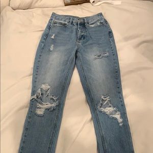 Distressed Mom Jeans